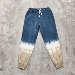 Lea & Viola Pants Womens S Blue Tie Dye French Terry Jogger Casual Athleisure